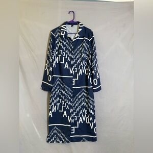 SHEIN Navy and White Graphic Dress